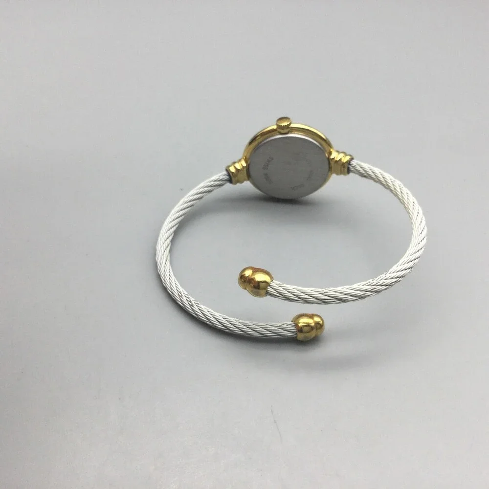 Orion Womens Watch 21mm White Dial Gold Bezel Cable Bangle Swiss New Battery